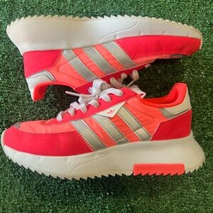 Adidas Women's Pink and Silver Sneakers